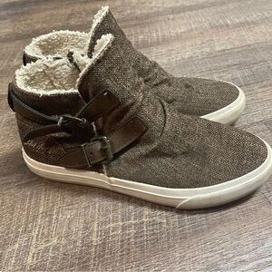 Blowfish Brown Textured High-Top Sneakers